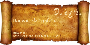 Darvas Árpád névjegykártya