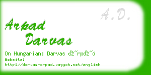 arpad darvas business card